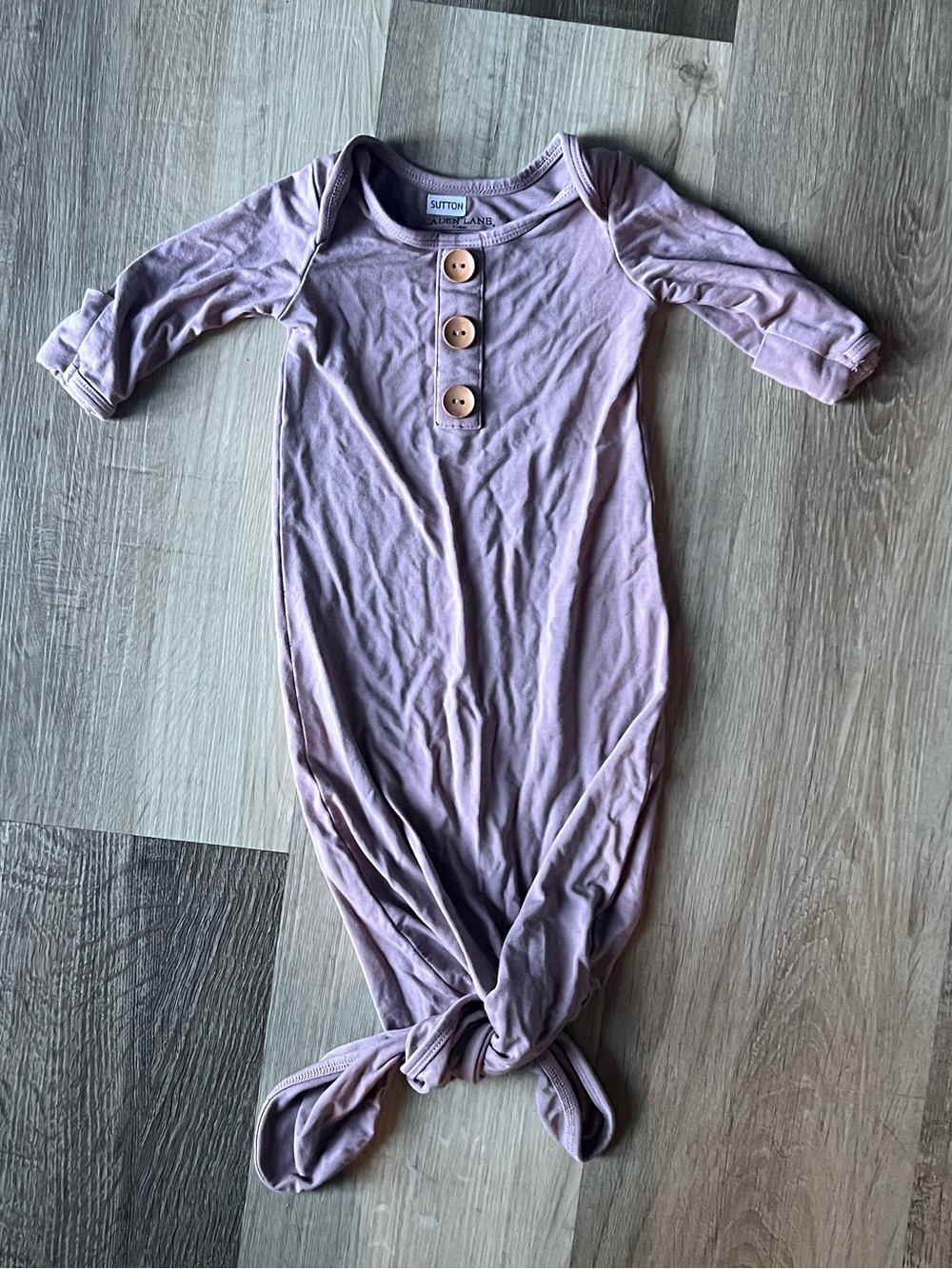 Caden Lane Dusty Purple Bamboo Knotted Gown Newborn